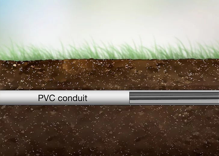 Use un conducto de PVC para tender ciertos cables subterr&aacute;neos no directos