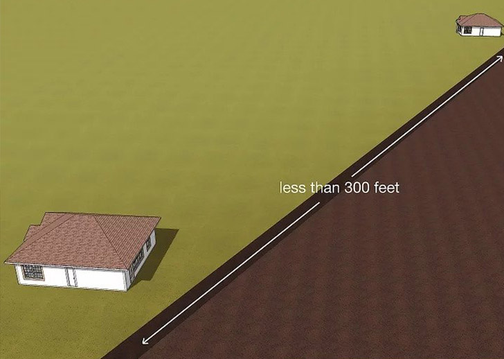 Tienda su cable a no m&aacute;s de 300 pies (91 m) bajo tierra