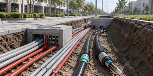 Cable de fibra óptica blindado enterrado directo para ruta subterránea de telecomunicaciones