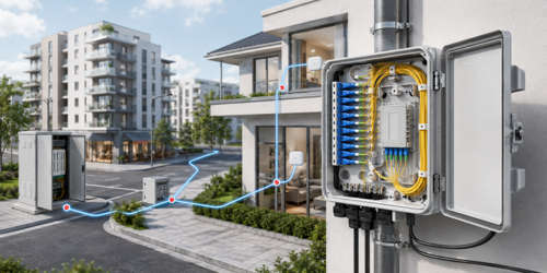 Cable de bajada plano FTTH para solución de red de acceso PON